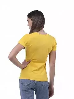 Яркая футболка из хлопка желтого цвета Sergio Dallini RTSDT651-6